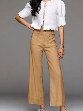 MAEVE 32 Golden Collette Wide Leg Pants Trousers